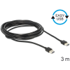 DELOCK Cable EASY-USB 2.0 Type-A male > EASY-USB 2.0 Type-A male 3m Black