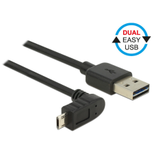 DELOCK Cable EASY-USB 2.0 Type-A male &gt; EASY-USB 2.0 Type Micro-B male angled up / down 0,5m Black kábel és adapter