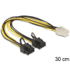 DELOCK Cable PCI Express power supply 6 pin female > 2x 8 pin male (83433)