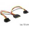 DELOCK Cable Power SATA 15pin > 2x SATA HDD - angled (DL60128)