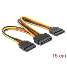 DELOCK Cable Power SATA 15pin plug > 2xPower SATA 15 pin receptacle 15cm kábel és adapter
