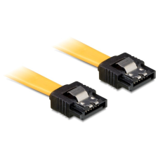 DELOCK Cable SATA 6 Gb/s male straight &gt; SATA male straight 10cm Yellow Metal kábel és adapter