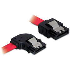 DELOCK Cable SATA left/straight metal red 30cm kábel és adapter