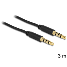 DELOCK Cable Stereo 3.5 mm 4 pin plug &gt; plug 3 m audió/videó kellék, kábel és adapter