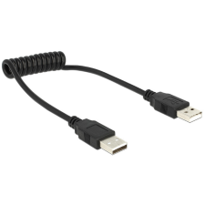 DELOCK Cable USB 2.0-A male / male coiled cable kábel és adapter