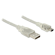 DELOCK Cable USB 2.0 Type-A male &gt; USB 2.0 Mini-B male 0,5m transparent kábel és adapter