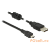 DELOCK Cable USB 2.0 Type-A male > USB 2.0 Mini-B male 1,5m Black (84913)