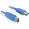 DELOCK Cable USB 3.0 type-A male > USB 3.0 type-B male 1m Blue