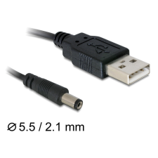 DELOCK Cable USB Power &gt; DC 5.5 x 2.1mm Male 1m Black kábel és adapter