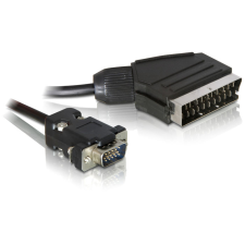DELOCK Cable Video Scart output &gt; VGA input 2m audió/videó kellék, kábel és adapter