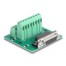 DELOCK D-Sub 15 tűs anya - Terminal Block DIN sínhez (66910) (DE66910) kábel és adapter