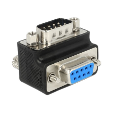 DELOCK D-Sub 9 pin male > female 90° angled Nut and Screw changeable Adapter (65593) kábel és adapter
