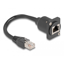 Delock D-típusú RJ45 kábel apa anya Cat.5e fekete, 20 cm egyéb hálózati eszköz