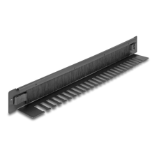 DELOCK Delock 19 kefés csík kábeltartóval, eszközigénymentes 1U fekete egyéb hálózati eszköz
