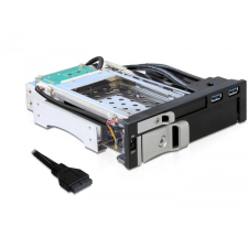 DELOCK Delock 5.25 Mobil Rack 1 x 2.5 + 1 x 3.5 SATA HDD-hez + 2 x USB 3.0 port asztali számítógép kellék
