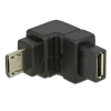 DELOCK Delock Adapter USB 2.0 Micro-B apa > USB 2.0 Micro-B anya elforgatott végű, fekete