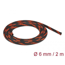 DELOCK DeLock Braided Sleeve stretchable 2mx6mm Black/Red kábel és adapter