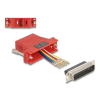 DELOCK Delock D-Sub 25-tűs dugó RJ45 anya összekötő adapter piros