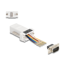 DELOCK Delock D-Sub 9-tűs dugó RJ45 anya összekötő adapter fehér kábel és adapter