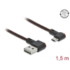 DELOCK DeLock EASY-USB 2.0 Cable Type-A male to EASY-USB Type Micro-B male angled left / right 1.5m Black