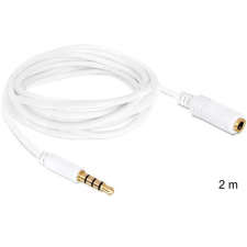 DELOCK Delock Kábel - 84482 (3,5 mm Jack Hosszabbító kábel, apa/anya, iPhone 4 pin, fehér, 2m) kábel és adapter