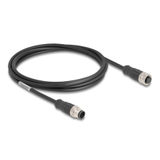 DELOCK Delock Kábel M12 A kódolt 8 tűs apa - anya PVC 2 m kábel és adapter