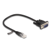 DELOCK Delock Kábel RJ45 apa - soros RS-232 D-Sub 9 apa, 30 cm, fekete