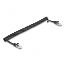 DELOCK Delock RJ45 tekercselt kábel apa - apa Cat.5e 1 m, fekete kábel és adapter