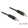 DELOCK Delock Stereo Jack kábel 3.5 mm 3 pin apa > apa 0.5 m fekete