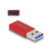 DELOCK Delock USB 10 Gbps adapter A-típusú USB apa - USB Type-C aktív anya piros
