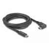 DELOCK Delock USB 5 Gbps kábel USB Type-C apa USB Type-C apa, ívelt bal / jobb, 2 m 4K PD 60 W E-Marker