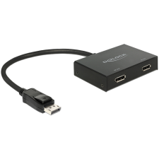 DELOCK Displayport 1.2 apa - 2 x Displayport 4K anya Adapter - Fekete kábel és adapter