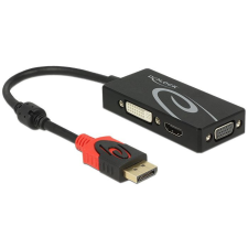 DELOCK DisplayPort 1.2 male &gt; VGA / HDMI / DVI-D (Single Link) female 4K Passive adapter Black kábel és adapter