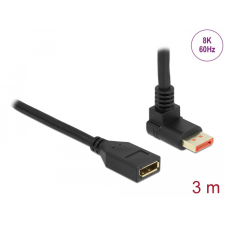 DELOCK DisplayPort bővítőkábel csatlakozódugóval 90 ívelt felfelé - csatlakozóhüvellyel 8K 60 Hz 3 kábel és adapter