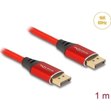 DELOCK DisplayPort kábel 16K 60 Hz 1 m piros fém (80631) (80631) kábel és adapter