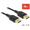 DELOCK DisplayPort kábel 8K 60 Hz 1 m DP 8K tanúsítvánnyal