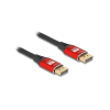 DELOCK DisplayPort kábel 8K 60 Hz 5 m piros fém (80607) (80607)
