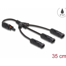 DELOCK DL4 szolár kábel elosztó 1 x anya - 3 x apa 35 cm fekete kábel és adapter