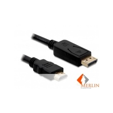 DELOCK DL82586 Displayport - HDMI kábel apa - apa 1m kábel és adapter