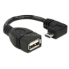 DELOCK DL83104 kábel USB micro-B male 90 fokos to USB 2.0-A female OTG, 11cm (DL83104)