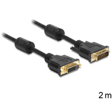DELOCK DVI (Dual Link) 24+1 male > female 2m Black (83186) kábel és adapter