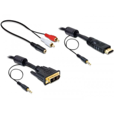 DELOCK DVI - HDMI kábel hanggal, apa - apa 2m kábel és adapter