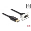 DELOCK Easy 45 DisplayPort 8K 30 Hz modul rövid kábellel, 22,5 x 45 mm