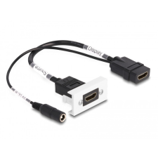 DELOCK Easy 45 HDMI 4K 60 Hz modul DC töltéssel 2,1 x 5,5 mm és rövid kábel, 22,5 x 45 mm egyéb hálózati eszköz