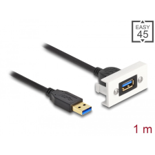 DELOCK Easy 45 modul SuperSpeed USB (USB 3.2 Gen 1) A-típusú USB anya A-típusú USB apa rövid kábellel, 22,5 x 45 mm egyéb hálózati eszköz