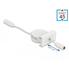 DELOCK Easy 45 modulos visszahúzható kábel DC 5,5 x 2,1 mm anya / anya, fehér egyéb hálózati eszköz