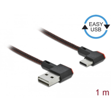 DELOCK EASY-USB 2.0 kábel A-típusú csatlakozódugó - USB Type-C csatlakozódugó, ívelt bal / jobb, 1 kábel és adapter