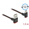 DELOCK EASY-USB 2.0 kábel A-típusú csatlakozódugó - USB Type-C csatlakozódugó, ívelt felfelé / lefe
