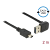 DELOCK EASY-USB 2.0 Type-A male angled up / down > USB 2.0 Type Mini-B male 2m Cable Black (83544)