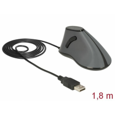 DELOCK Ergonomic vertical optical 5-button USB mouse Grey/Black egér